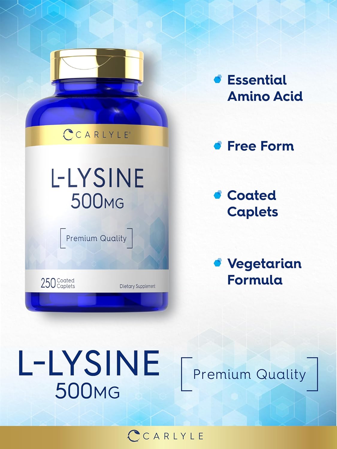 L-Lysine 500mg | 250 Caplets