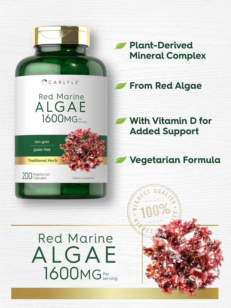 Red Marine Algae 1600mg per serving | 200 Capsules