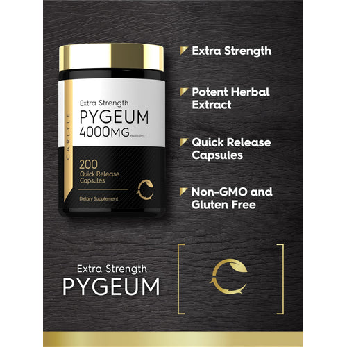 View 4 Product highlights graphic stating Extra Strength, Potent Herbal Extract, Quick Release Capsules, Non-GMO and Gluten Free.