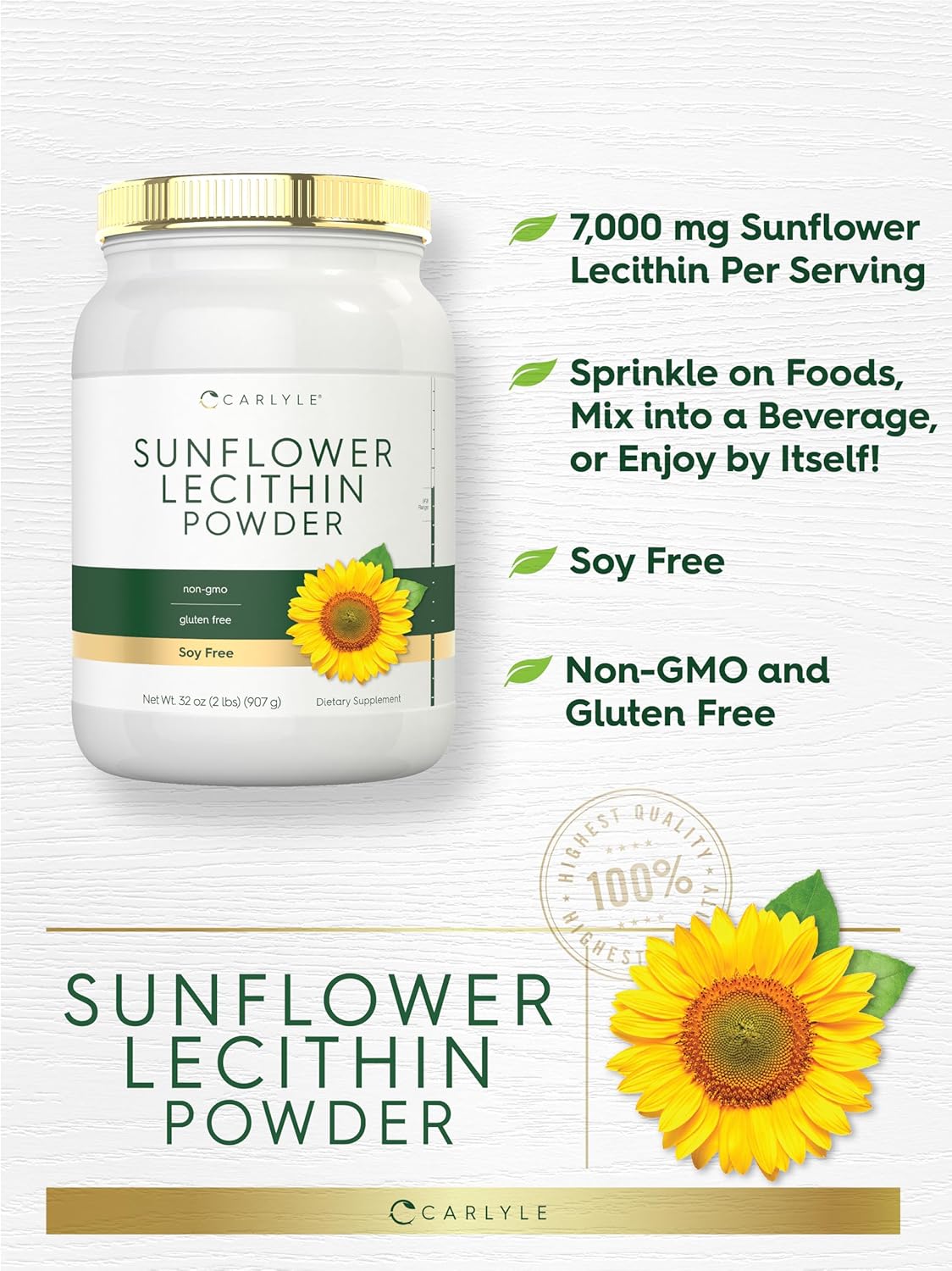 Sunflower Lecithin | 32oz Powder