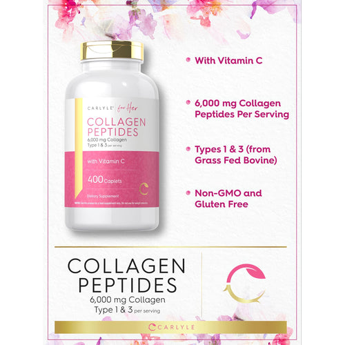 View 4 Péptidos de Colágeno con Vitamina C | 400 Comprimidos