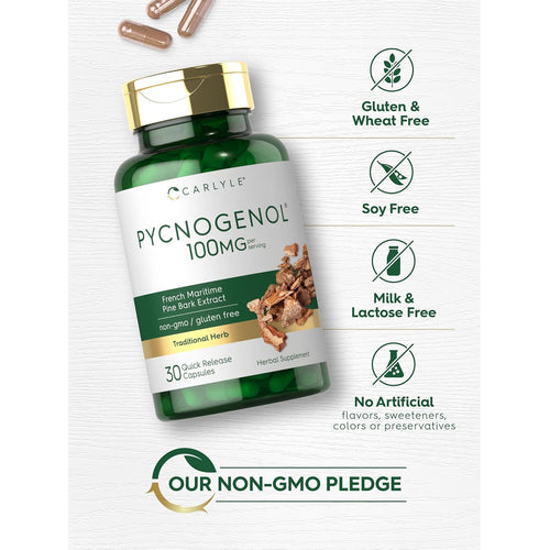 View 5 Pycnogenol 100mg per serving | 30 Capsules