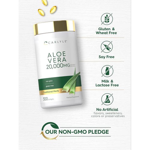View 5 Aloe Vera bottle: Gluten & Wheat Free, Soy Free, Milk & Lactose Free, No Artificial flavors, sweeteners, colors, or preservatives.