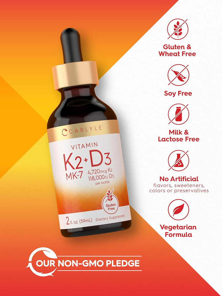 Vitamina K-2 con Vitamina D-3 | 2oz Líquido