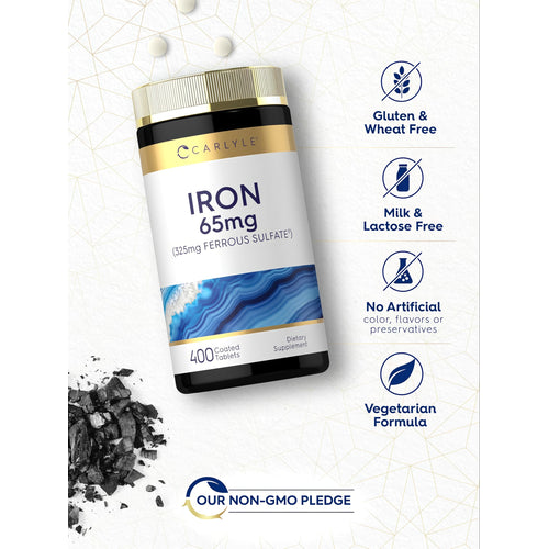 View 5 Sulfato Ferroso de Hierro 65 mg | 400 Tabletas