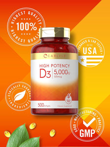 Vitamin D-3 5000IU | 500 Softgels