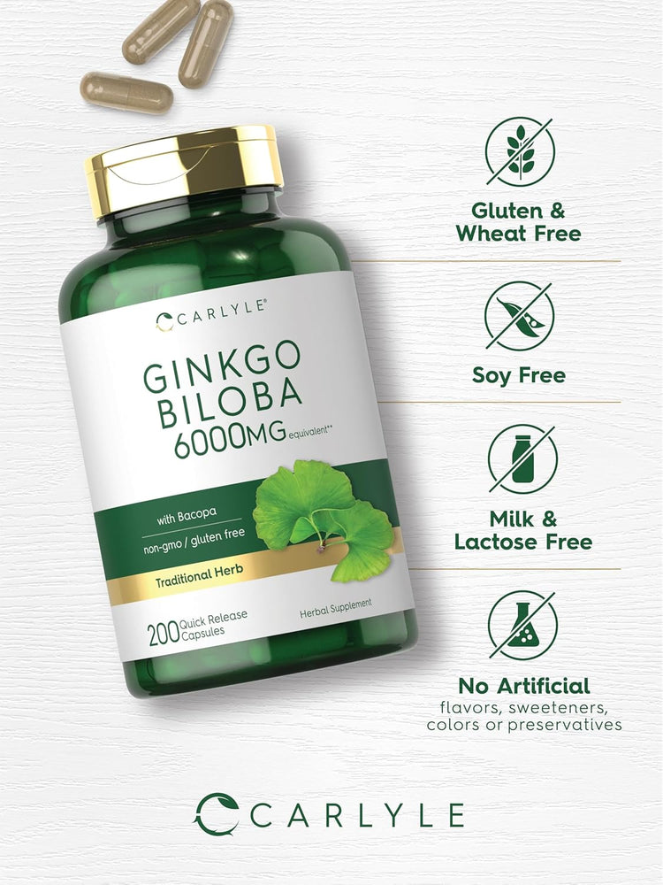 Ginkgo Biloba 6000mg | 200 Capsules