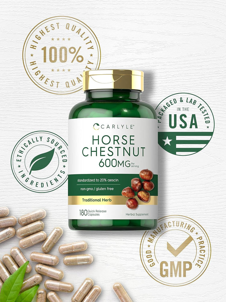Horse Chestnut 600mg per serving | 180 Capsules