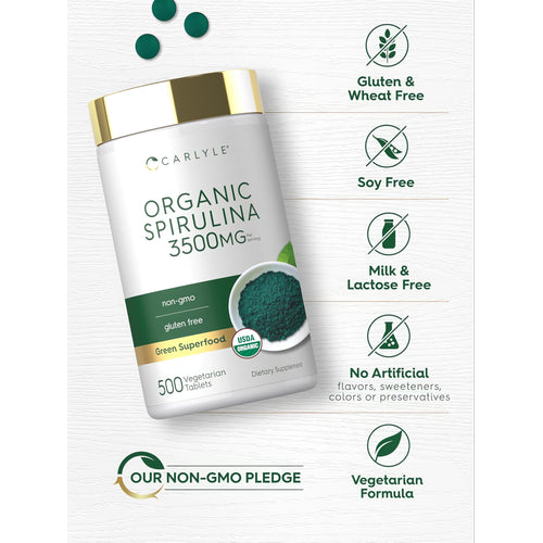 View 5 Espirulina Orgánica 3500mg por porción | 500 Comprimidos