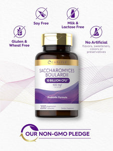 Probiotic Saccharomyces Boulardii 10 Billion CFUs | 200 Capsules