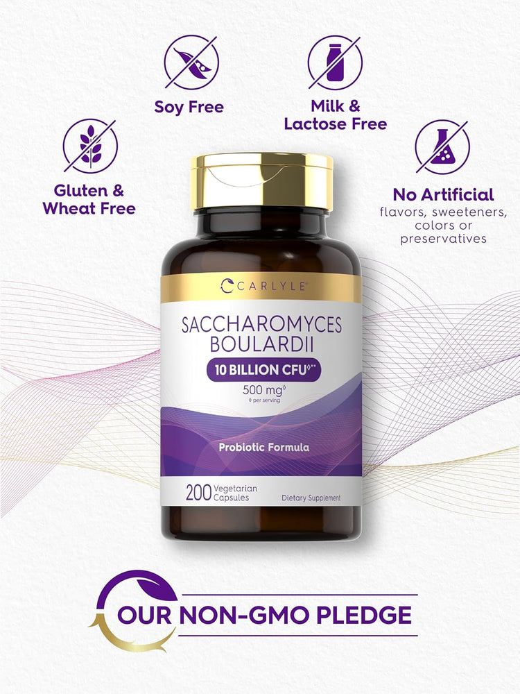 Probiotic Saccharomyces Boulardii 10 Billion CFUs per serving | 200 Capsules