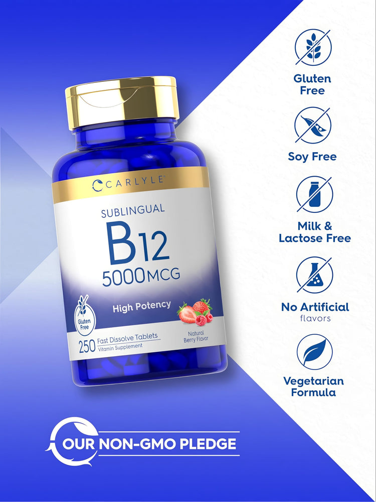 Vitamina B-12 5000 mcg | 250 Tabletas