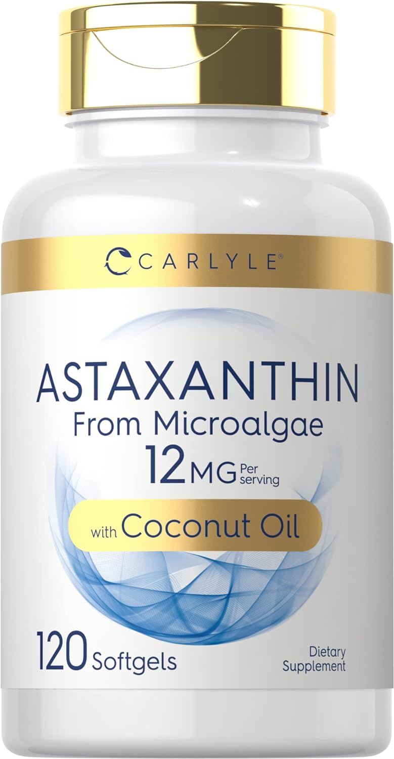 Astaxanthin 12mg pro Portion mit Kokosöl | 120 Weichkapseln