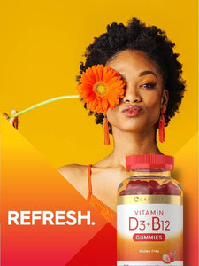 Vitamin D3 + B12 Complex Gummies | Strawberry Flavor | 90 Count