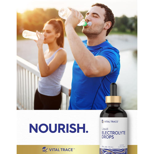 View 6 Young adults drink water with Electrolyte Drops after exercising.
