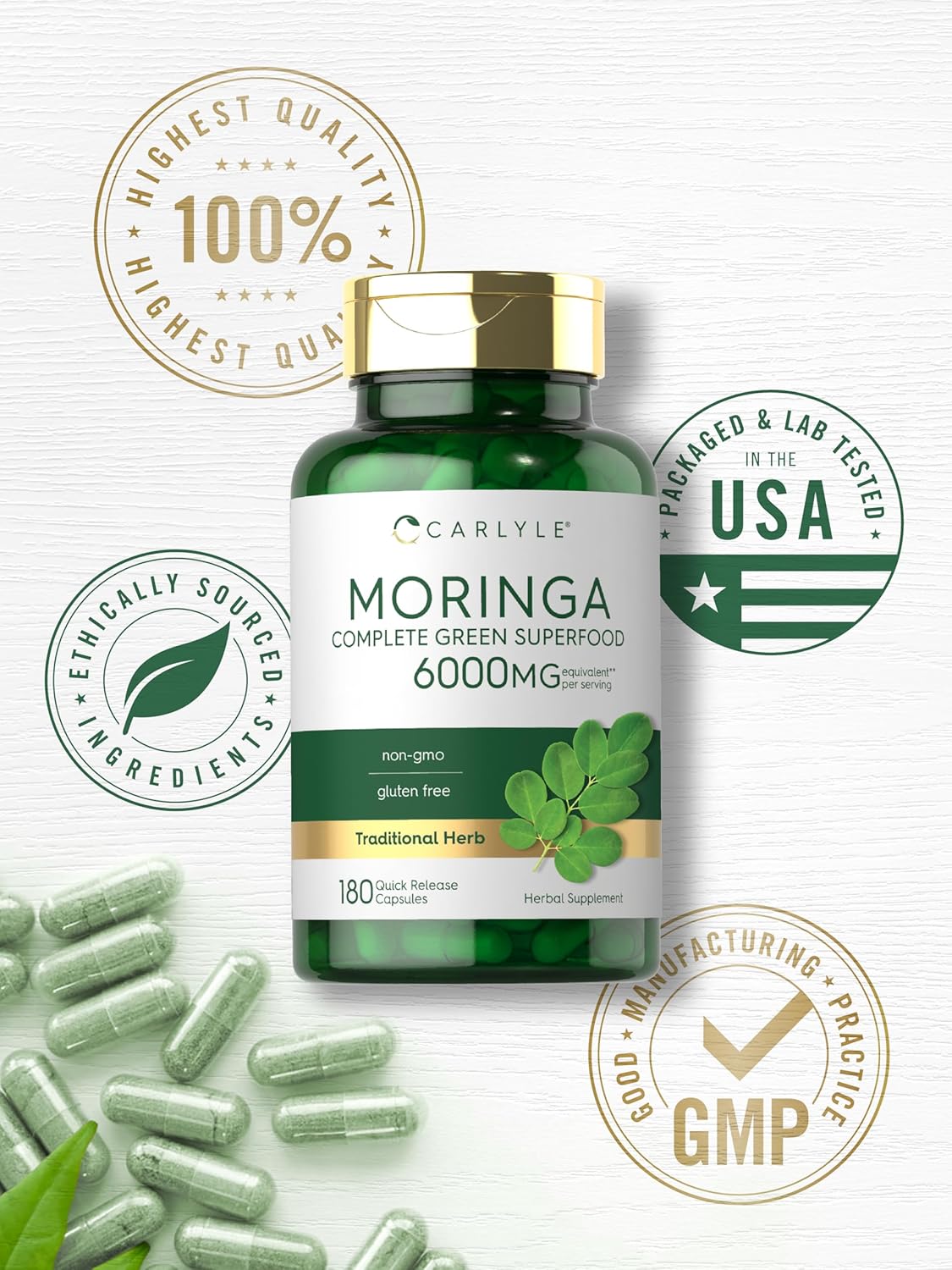 Moringa Oleifera 6000mg | 180 Capsules