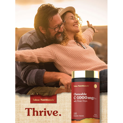 View 6 Tahoe Nutritionals Chewable C-1000mg with Rose Hips, 100 chewable tablets as a dietary supplement.