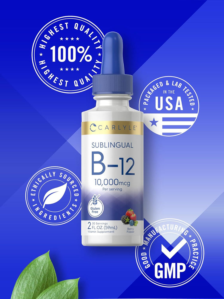 Vitamina B-12 10000mcg por porção | 2oz Líquido