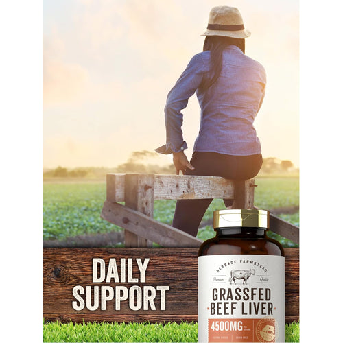 View 6 Grass Fed Beef Liver 4500mg per serving | 250 Capsules