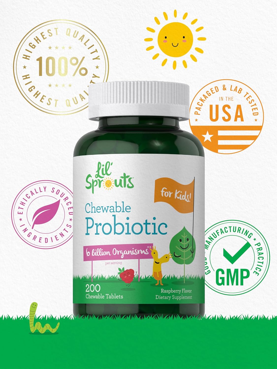 Probiotic for Kids 6 Billion CFUs | 200 Tablets