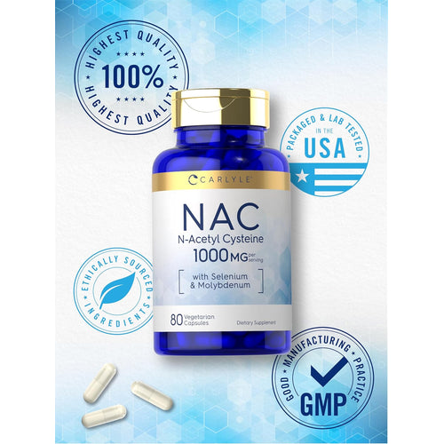 View 6 N-Acetil Cisteína 1000mg por porción | 80 Cápsulas