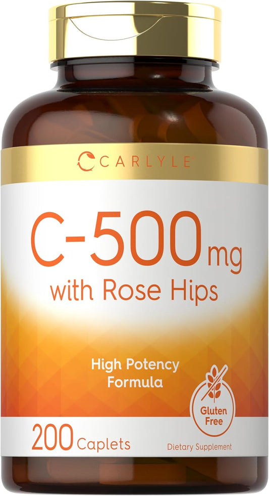 Vitamin C 500mg per serving with Rose Hips | 200 Tablets