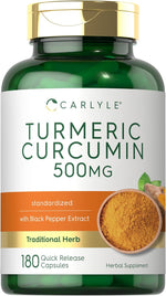Load image into Gallery viewer, Turmeric Curcumin with Bioperine 500mg | 180 Capsules
