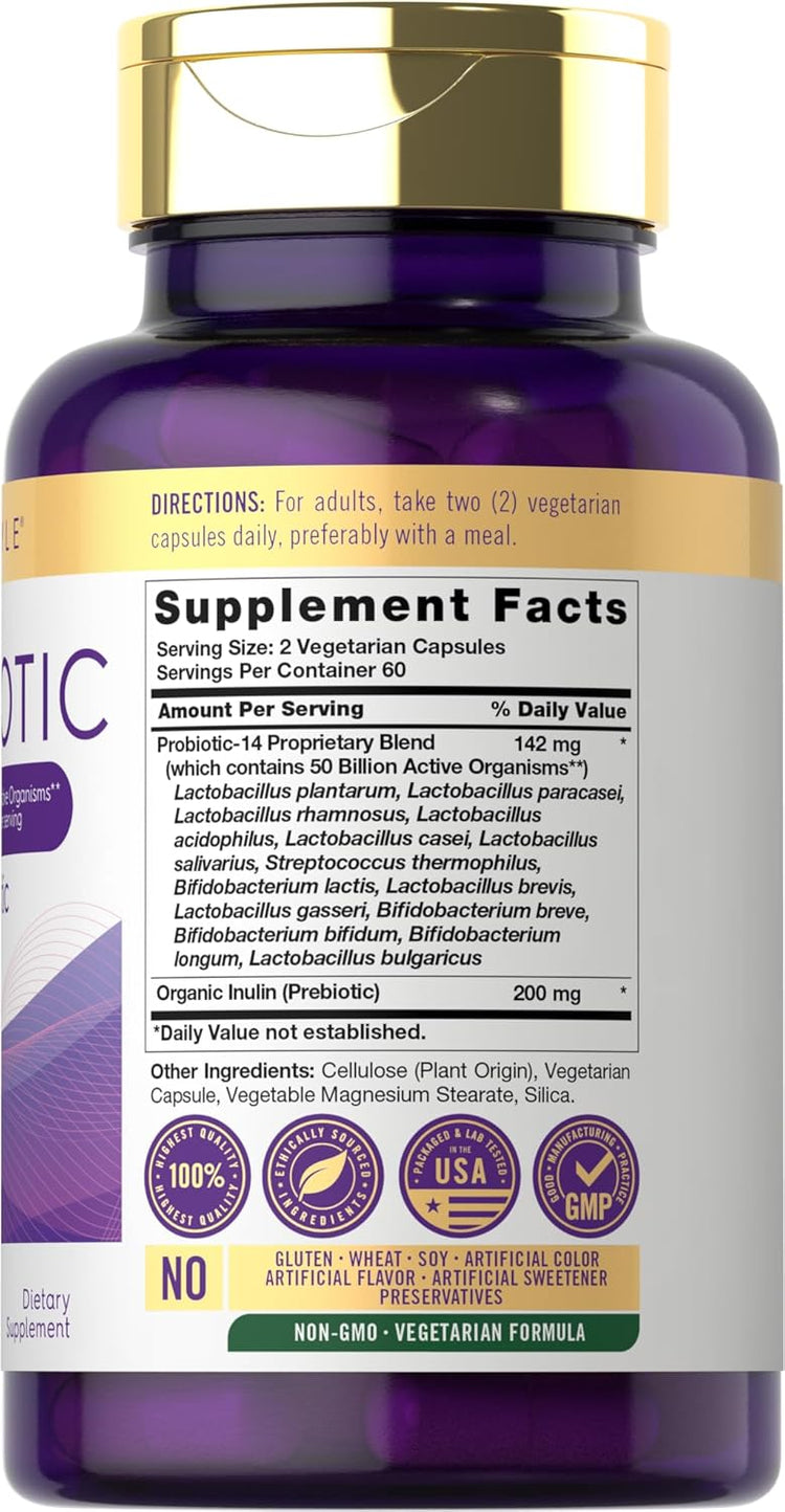 Prebiotic & Probiotic 50 Billion CFU per serving | 120 Capsules