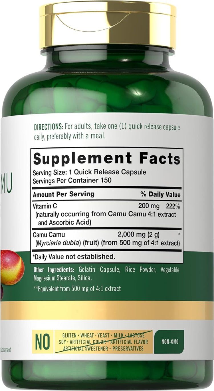 Camu Camu 2000mg con Vitamina C | 150 Capsule