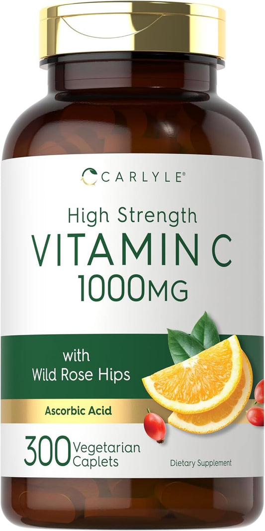 Vitamina C 1000mg per porzione con Rosa Canina | 300 Compresse