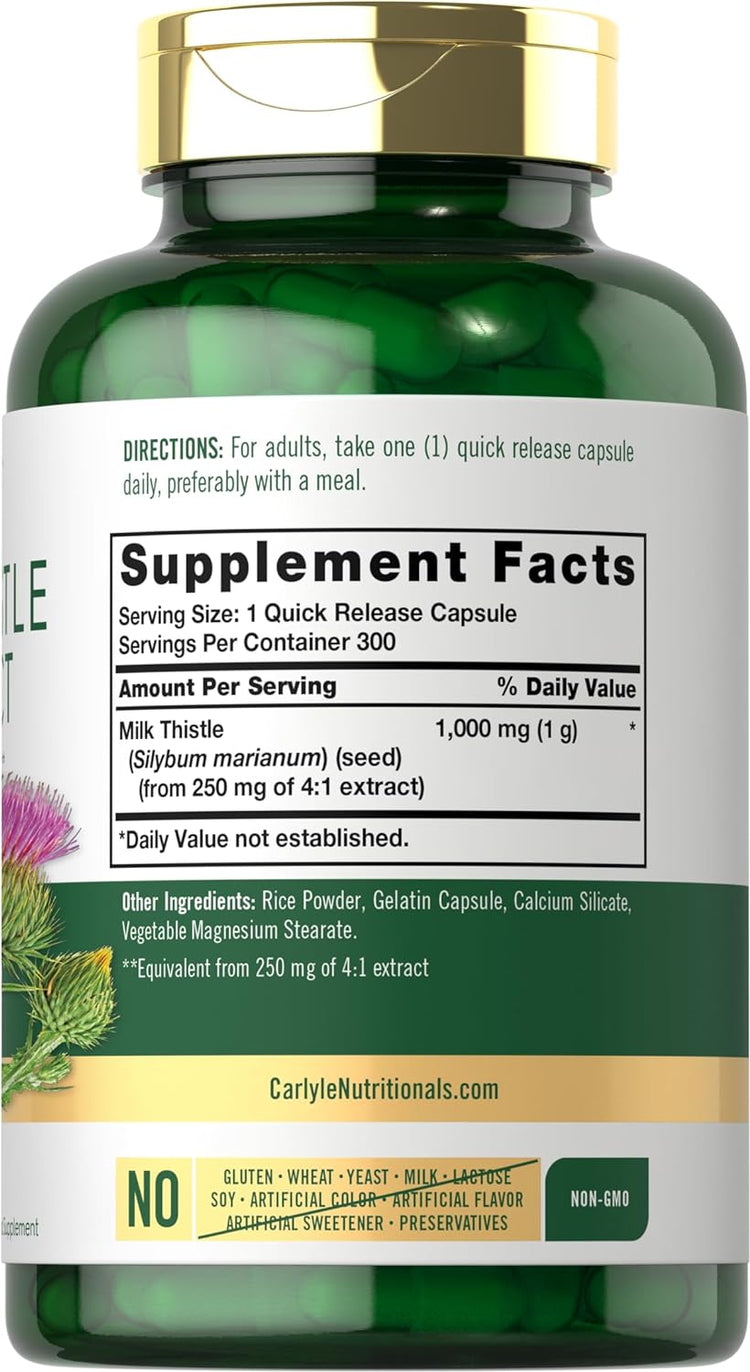 Milk Thistle Extract 1000mg | 300 Capsules