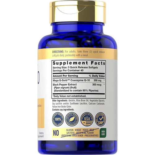View 4 CoQ10 300mg per serving | 120 Softgels