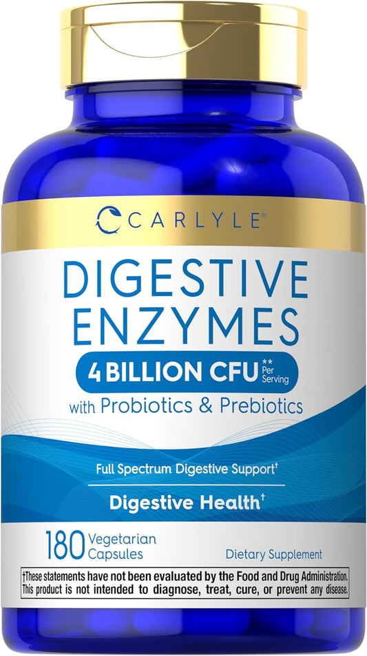 Digestive Enzymes with Probiotics | 180 Capsules