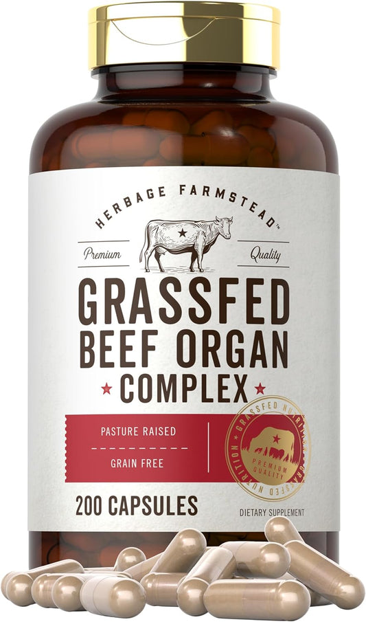 Grass Fed Beef Organs 650mg | 200 Capsules