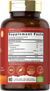 Vitamin C 1000mg | 100 Chewable Tablets | Natural Orange Flavor