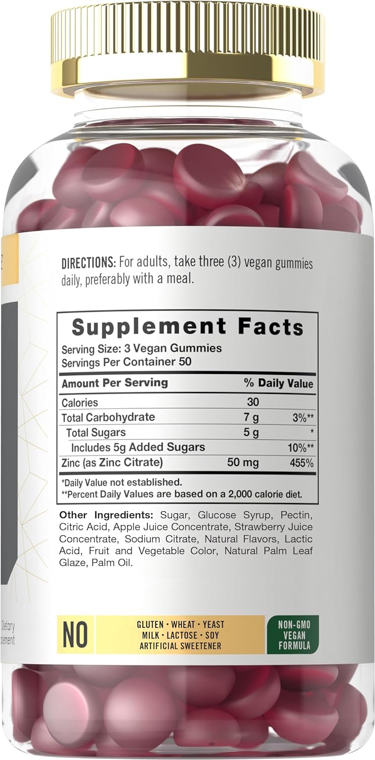 Zinc 50mg per serving | 150 Gummies