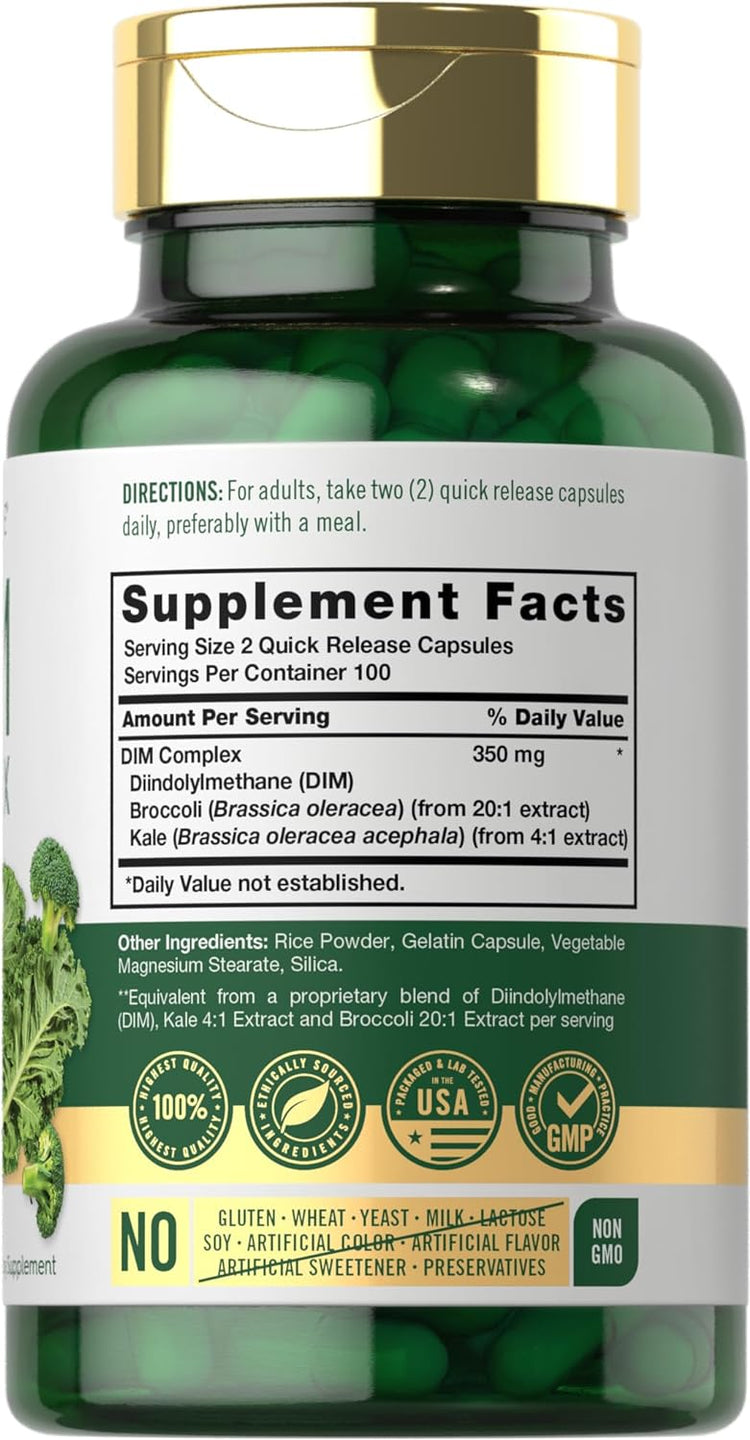 DIM Supplement 350mg per serving | 200 Capsules