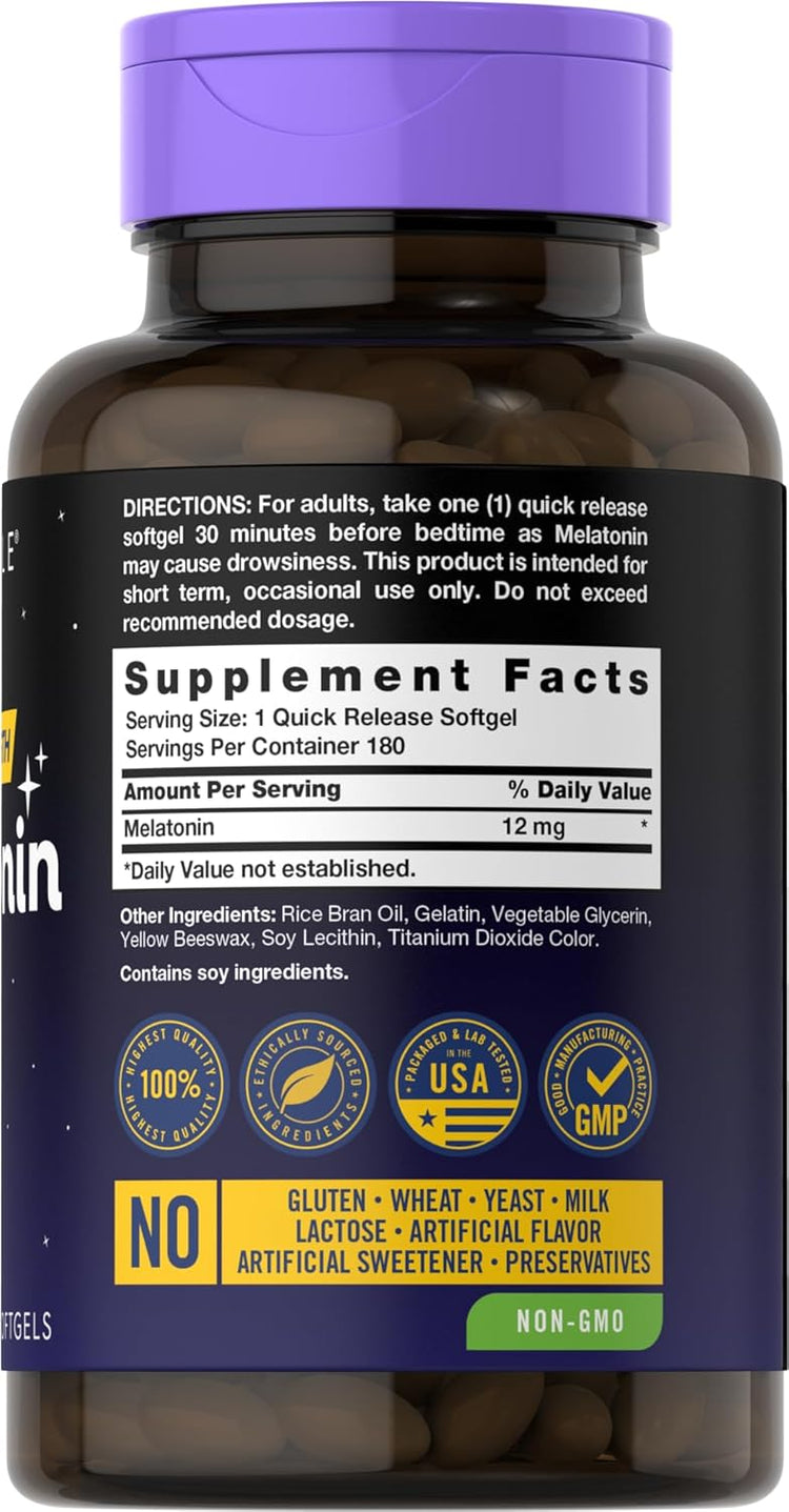 Melatonin 12mg | 180 Softgels