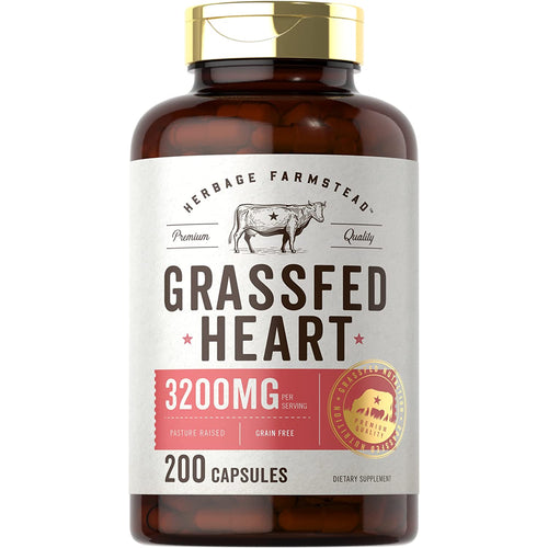 View 9 Corazón de Res Alimentado con Pasto 3200 mg por porción | 200 Cápsulas