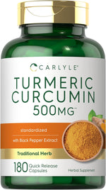 Load image into Gallery viewer, Turmeric Curcumin with Bioperine 500mg | 180 Capsules
