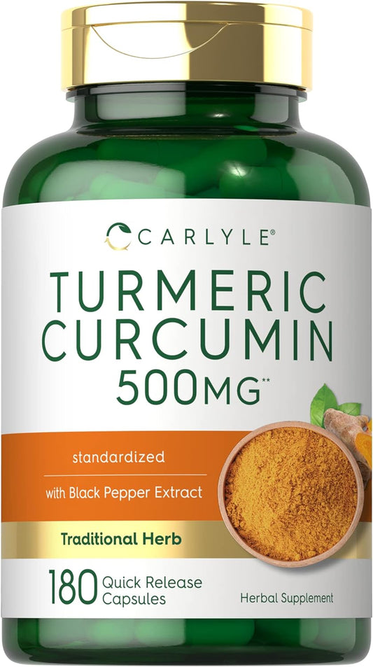 Curcuma Curcumin avec Bioperine 500mg | 180 Capsules