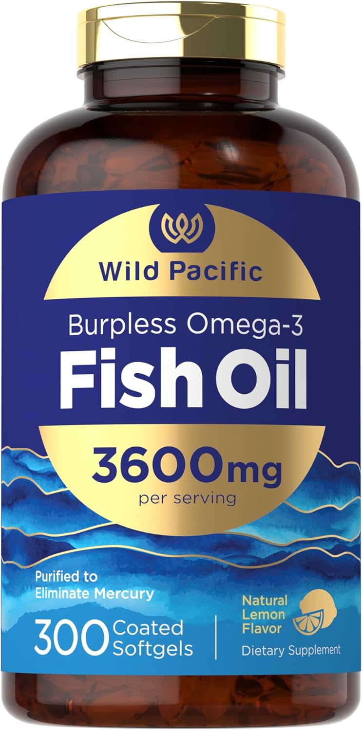 Aceite de Pescado Omega-3 3600 mg por porción | 300 Cápsulas Blandas