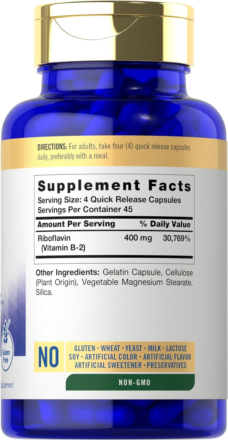 Vitamina B-2 400mg por porção | 180 Cápsulas