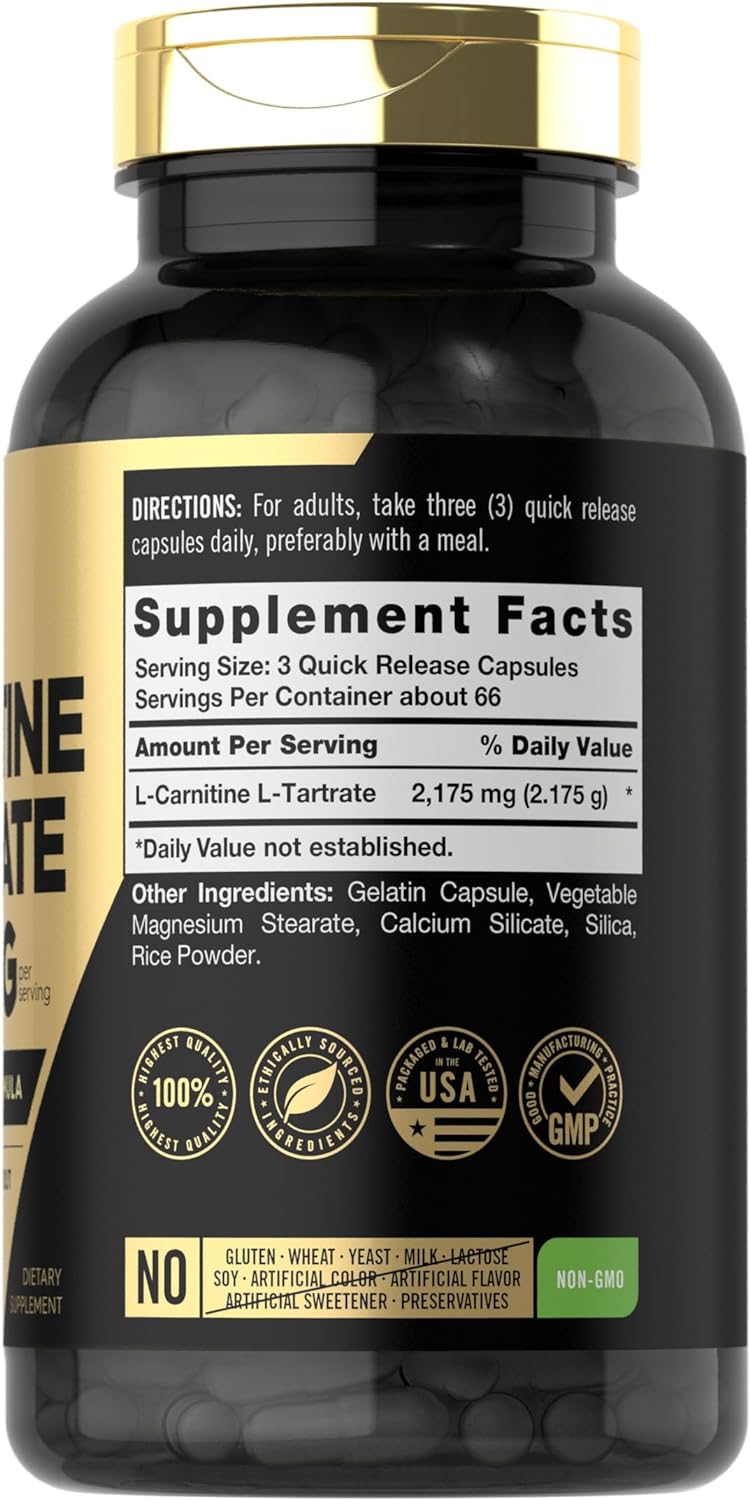 L-Carnitine 2175mg per serving | 200 Capsules