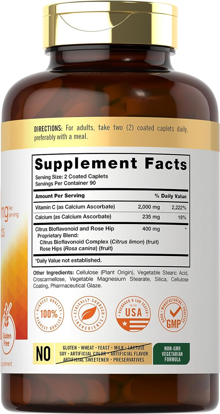 Vitamine C tamponnée 2000 mg par portion | 180 comprimés