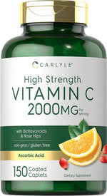Load image into Gallery viewer, Vitamin C 2000mg with Rose Hips &amp; Bioflavonoids | 150 Caplets
