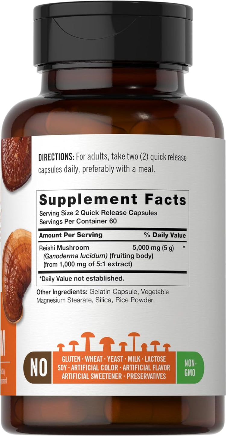 Reishi Mushroom 5000mg per serving | 120 Capsules