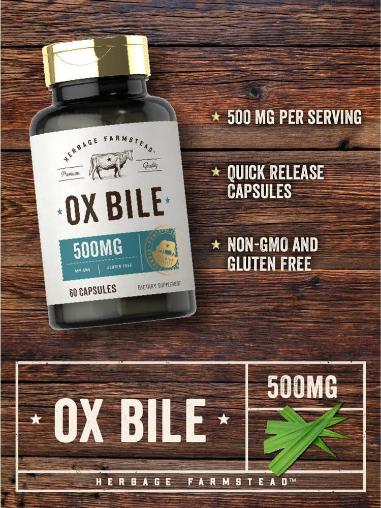 Ox Bile 500mg | 60 Capsules