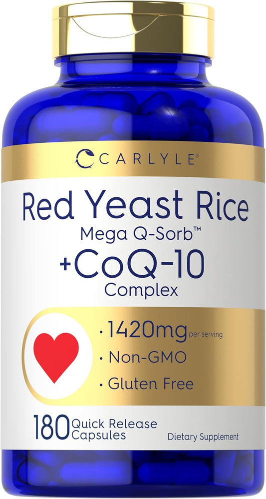 CoQ10 with Red Yeast Rice 1420mg per serving | 180 Capsules