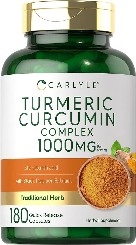 Turmeric Curcumin with Black Pepper 1000mg per serving | 180 Capsules